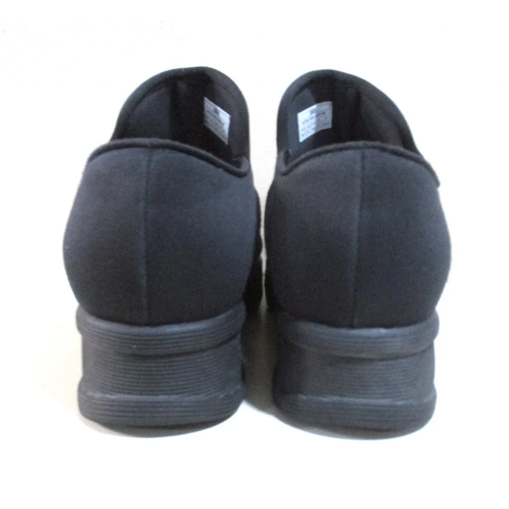 iRi Black Platform Slip On Sneakers Wavy Sole KBB15N-03-BB Mens 8 Womens 10